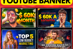 Youtube channel art banner and channel logo